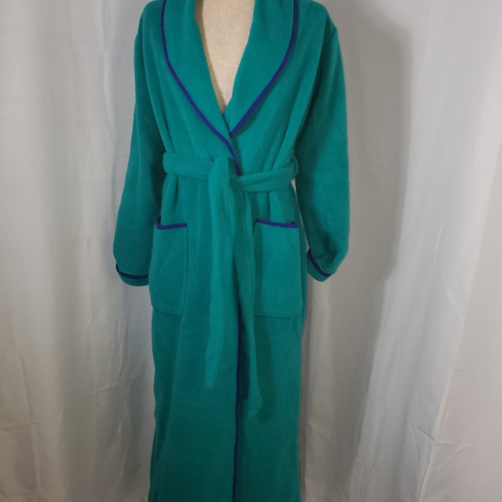 L.L. Bean Teal Robe with Blue Trim
